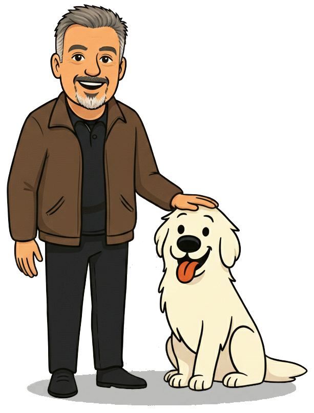 Charles Pinion and his dog Percy